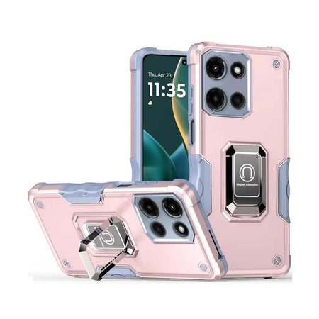 Premium Optimum Magnetic Ring Stand Hybrid Case Cover For Moto G Stylus 5G 2025 - Rose Gold