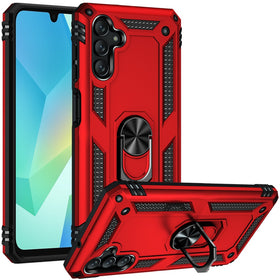 Premium Ring Magnetic Kickstand Hybrid Case For Samsung A16 5G - Red