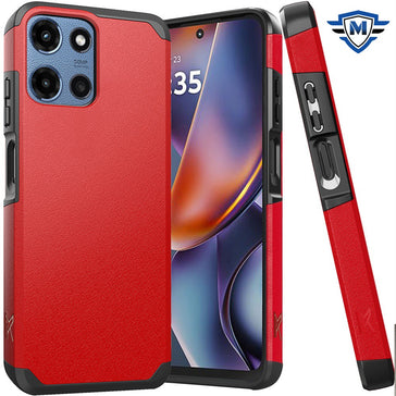 Metkase (Original Series) Tough Strong Shockproof Hybrid Case In Slide-Out Package For Motorola Moto G 5G 2025 - Red