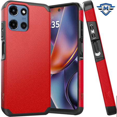 Metkase (Original Series) Tough Strong Shockproof Hybrid Case In Slide-Out Package For Motorola Moto G 5G 2025 - Red