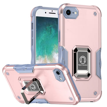 Premium Optimum Magnetic Ring Stand Hybrid Case Cover For iPhone 16E / SE4/ 17e - Rose Gold