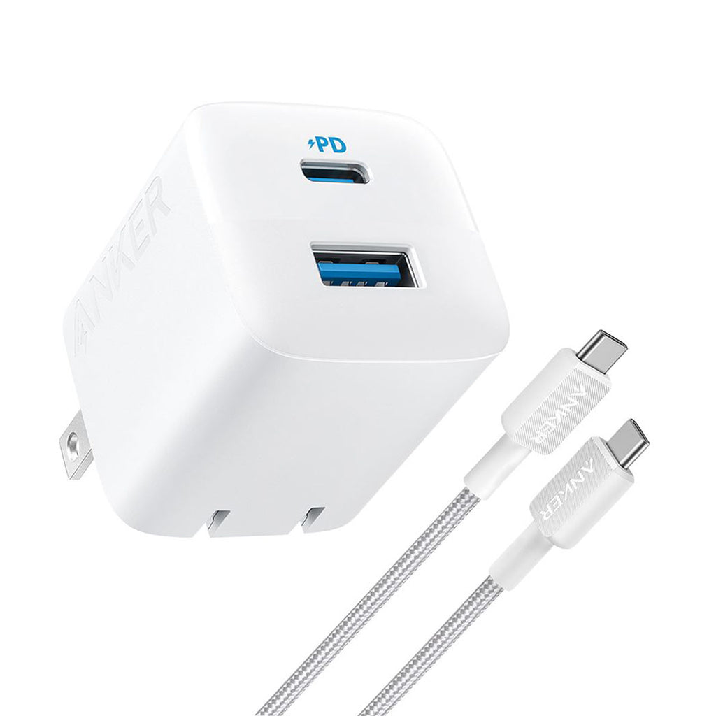 Anker 2 Port 32W Wall Charger With 6' USB C To USB C Cable White - White