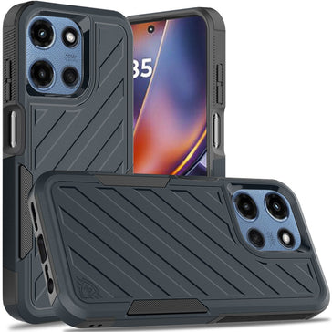 Premium Noble Lined Shockproof Dual Layer Hybrid Case For Motorola Moto G 5G 2025/2026 & Moto G Play 2026 - Blue/Black