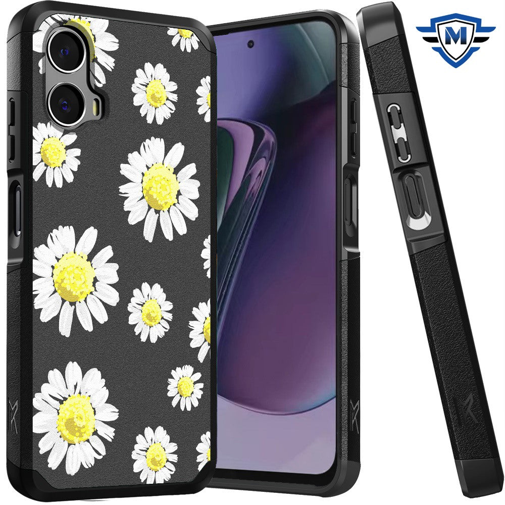 Metkase Tough Strong Hybrid (Magnet Mount Friendly) Case Cover For Motorola Moto G Stylus 5G 2024 - Chamomile Flowers
