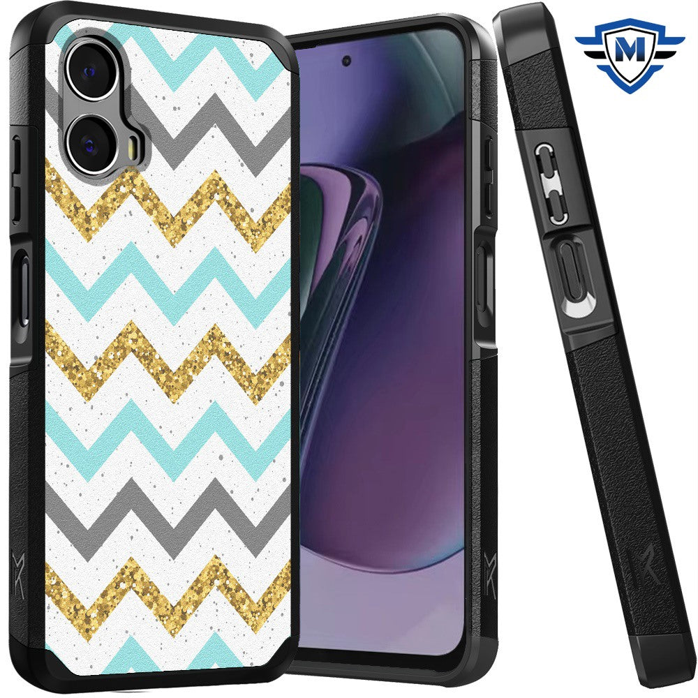 Metkase Tough Strong Hybrid (Magnet Mount Friendly) Case Cover For Motorola Moto G Stylus 5G 2024 - Zigzag