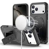 Premium Sturdy Bracket Kickstand Magnetic Hybrid Case For iPhone 17 Pro Max - Black