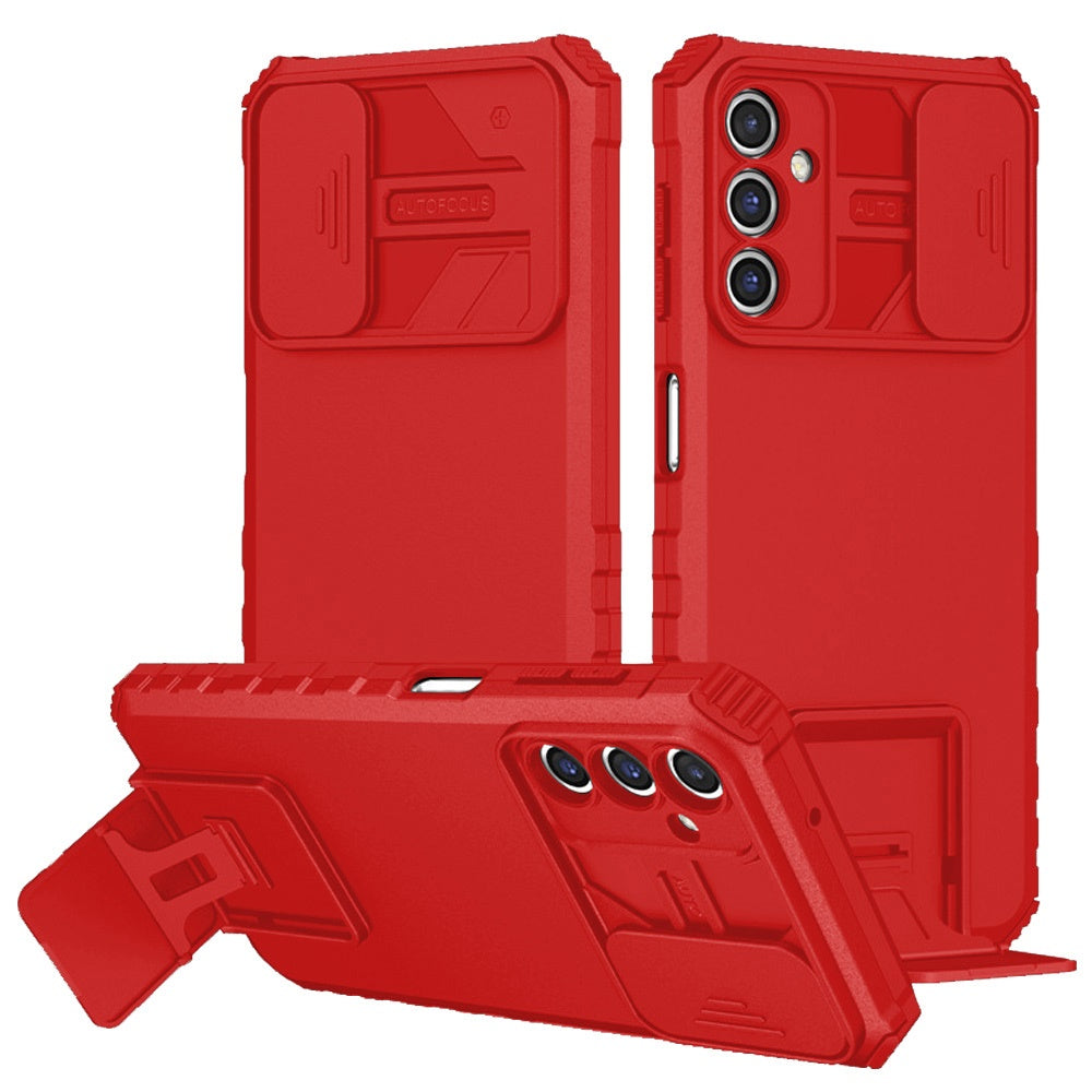 Premium Easy Viewing Kickstand Camera Protection Hybrid Case For Samsung A16 5G - Red