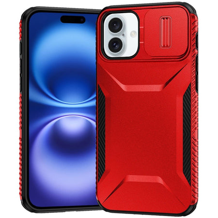 Premium Ultimate U Design Hybrid Case With Camera Window Covering For iPhone 17 - Red