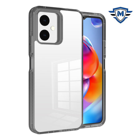 Metkase Dotted Edged Line Transparent High Quality Hybrid Case In Slide-Out Package For Boost Celero Sc 5G 2024 - Clear/Black