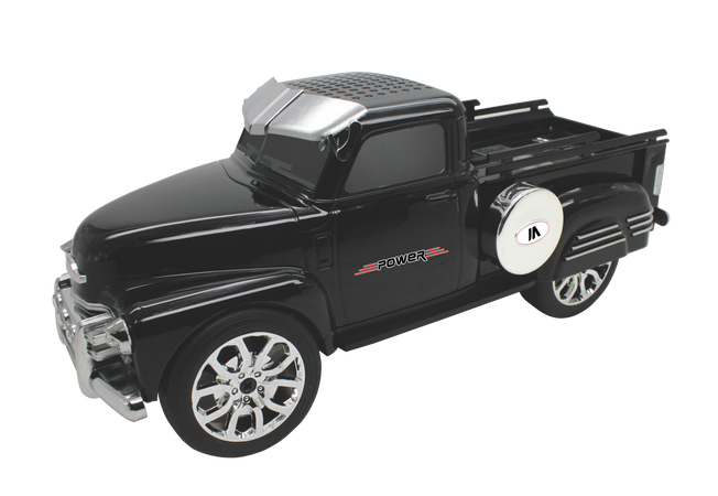 Max Power Pick Up Truck Style Portable Bluetooth Speaker With Front Flashing Lights - Black