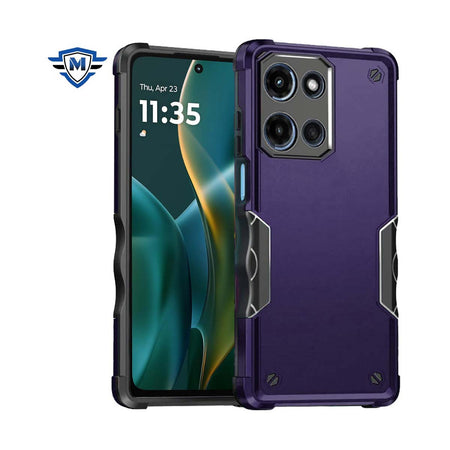 Metkase Exquisite Tough Shockproof Hybrid Case Cover For Moto G Stylus 5G 2025 - Dark Purple