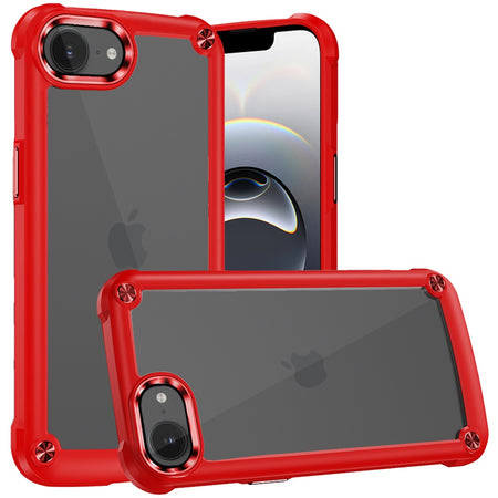 Premium Ultimate Casex Transparent Hybrid Case With Metal Buttons And Camera Edges For iPhone 16E / SE4 (2025) - Midnight Green