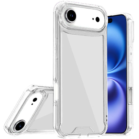 Premium Colored Shockproof Transparent Hard Pc Tpu Hybrid Case for iPhone 17 Air - Clear/Clear