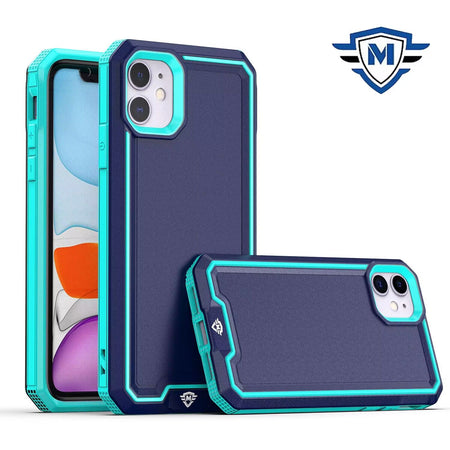 Metkase Rank Tough Strong Modern Fused Hybrid Case In Slide-Out Package For iPhone 15 Plus - Blue
