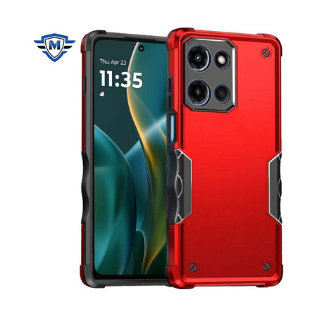 Metkase Exquisite Tough Shockproof Hybrid Case Cover For Moto G Stylus 5G 2025 - Red