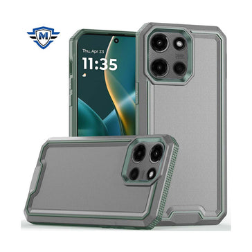 Metkase Rank Tough Strong Modern Fused Hybrid Case For Moto G Stylus 5G 2025 - Grey