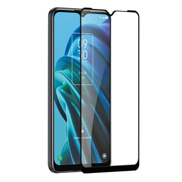 MetKase Black Edged Tempered Glass For TCL 30 Xe 5G In Bulk White Paper Card Package - Black