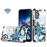 Metkase Strong Tough Metallic Design Hybrid For Celero 3 - Blue Floral