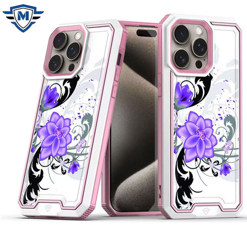 Metkase Premium Rank Design Fused Hybrid In Slide-Out Package For iPhone 11 (Xi6.1) - Purple Lily