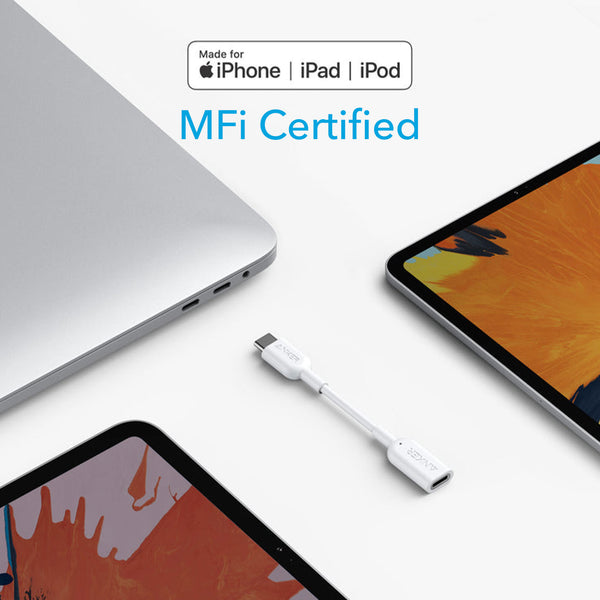 Anker USB-C To Lightning Female Audio Adapter -MFi White – C2