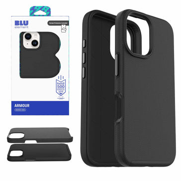 Blu Element Armour Rugged Case With Screen Protector For Iphone 17E/16E/14/13 - Black