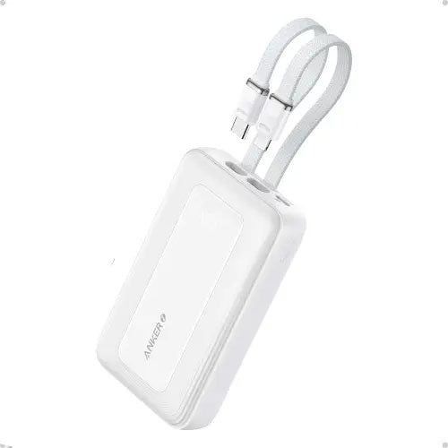 Anker 10K mAh 30W Zolo Power Bank W/ Built-In USB-C & Lightning Cable - White