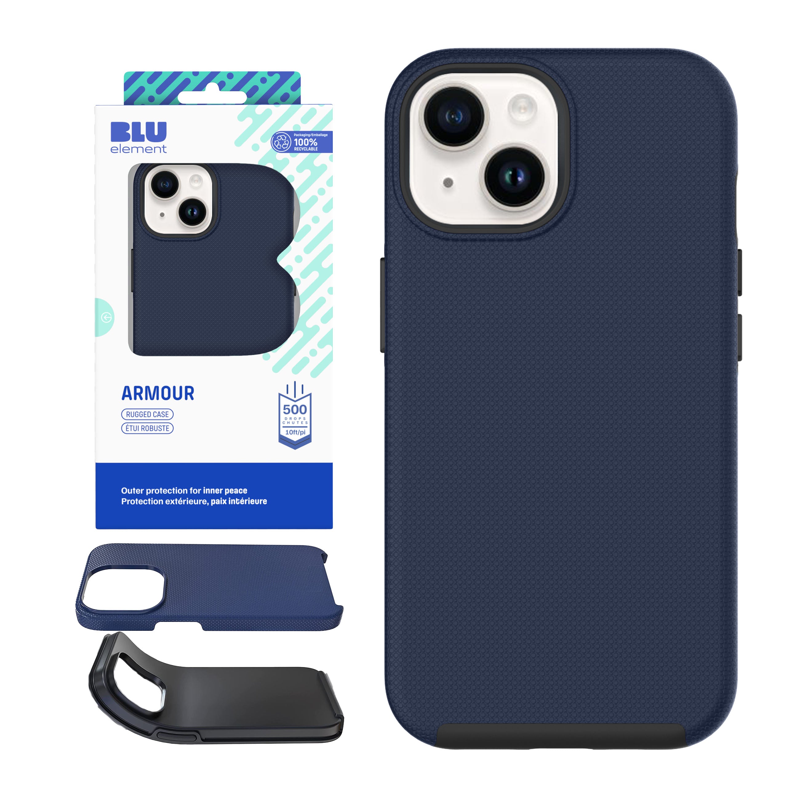 Blu Element Armour Rugged Case For iPhone 16E/15/14/13 - Navy