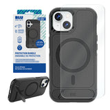 Blu Element Duo Protection Bundle W/ Armour Ultra Kickstand Magsafe Case + Screen Protector For iPhone 16 - Black