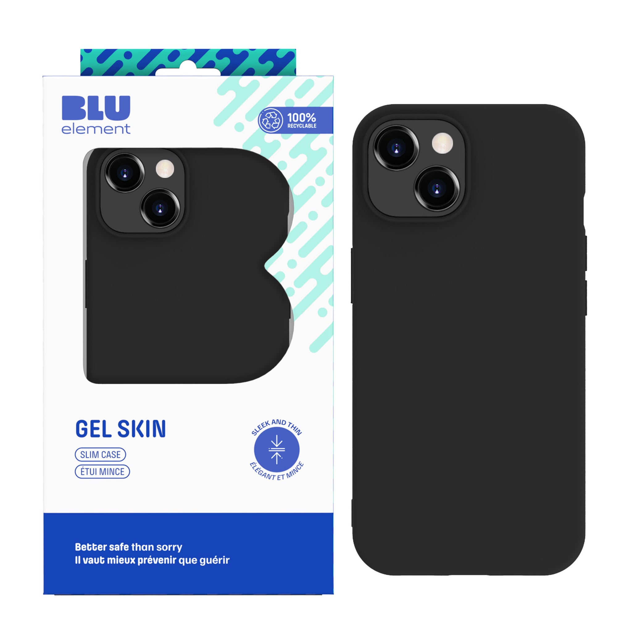 Blu Element Gel Skin Case For iPhone 16E/15/14/13 - Black