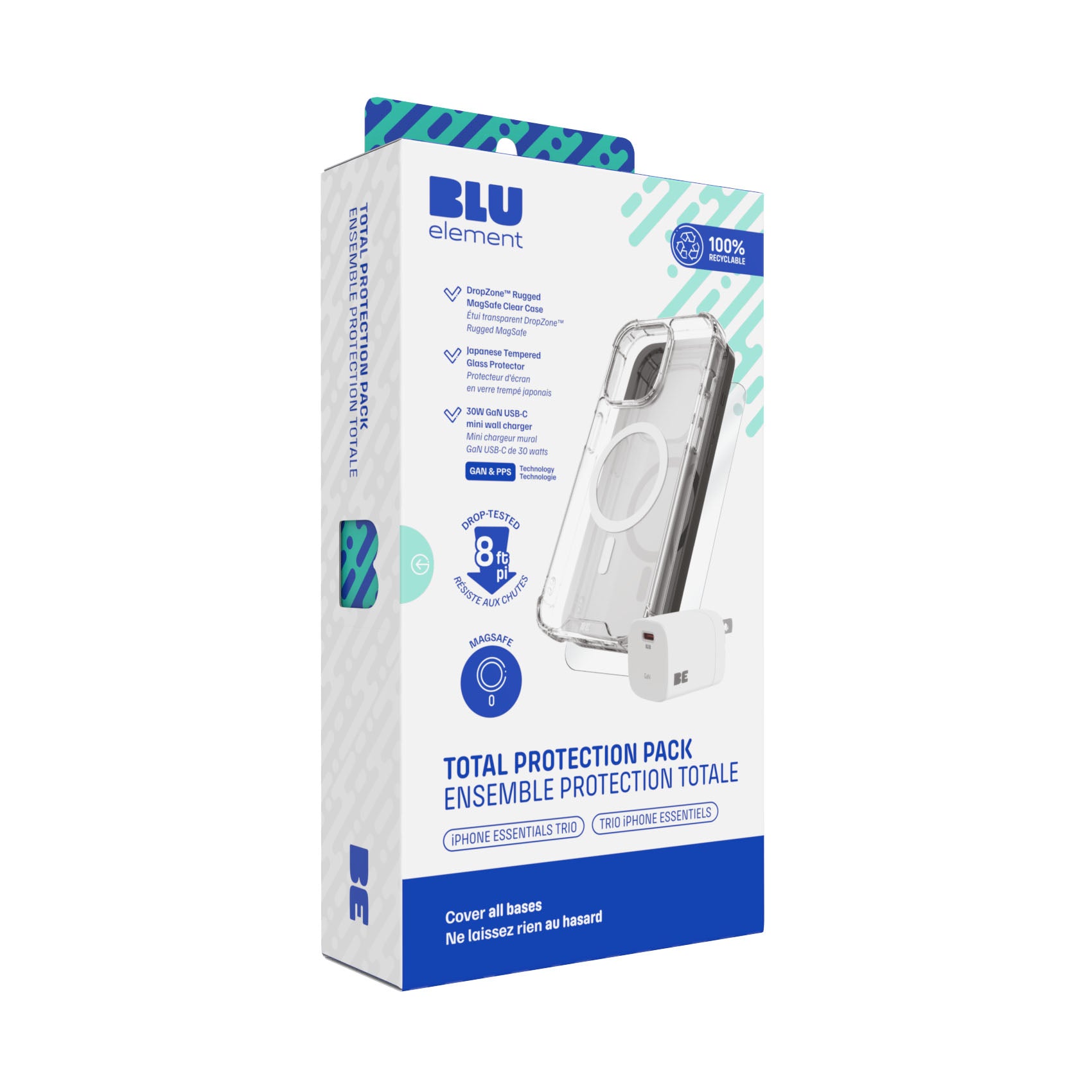 Blu Element Total Protection Magsafe Bundle For iPhone 15 - Clear