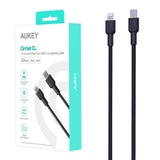 Aukey USB-C to Lightning 1M Nylon Braided with Kevlar Core Cable - Black