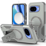 HR PREMIUM STURDY BRACKET KICKSTAND MAGNETIC HYBRID CASE FOR GOOGLE PIXEL 10A - GREY