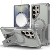 HR PREMIUM STURDY BRACKET KICKSTAND MAGNETIC HYBRID CASE FOR SAMSUNG S26 ULTRA - GREY