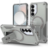 HR PREMIUM STURDY BRACKET KICKSTAND MAGNETIC HYBRID CASE FOR SAMSUNG S26 - GREY