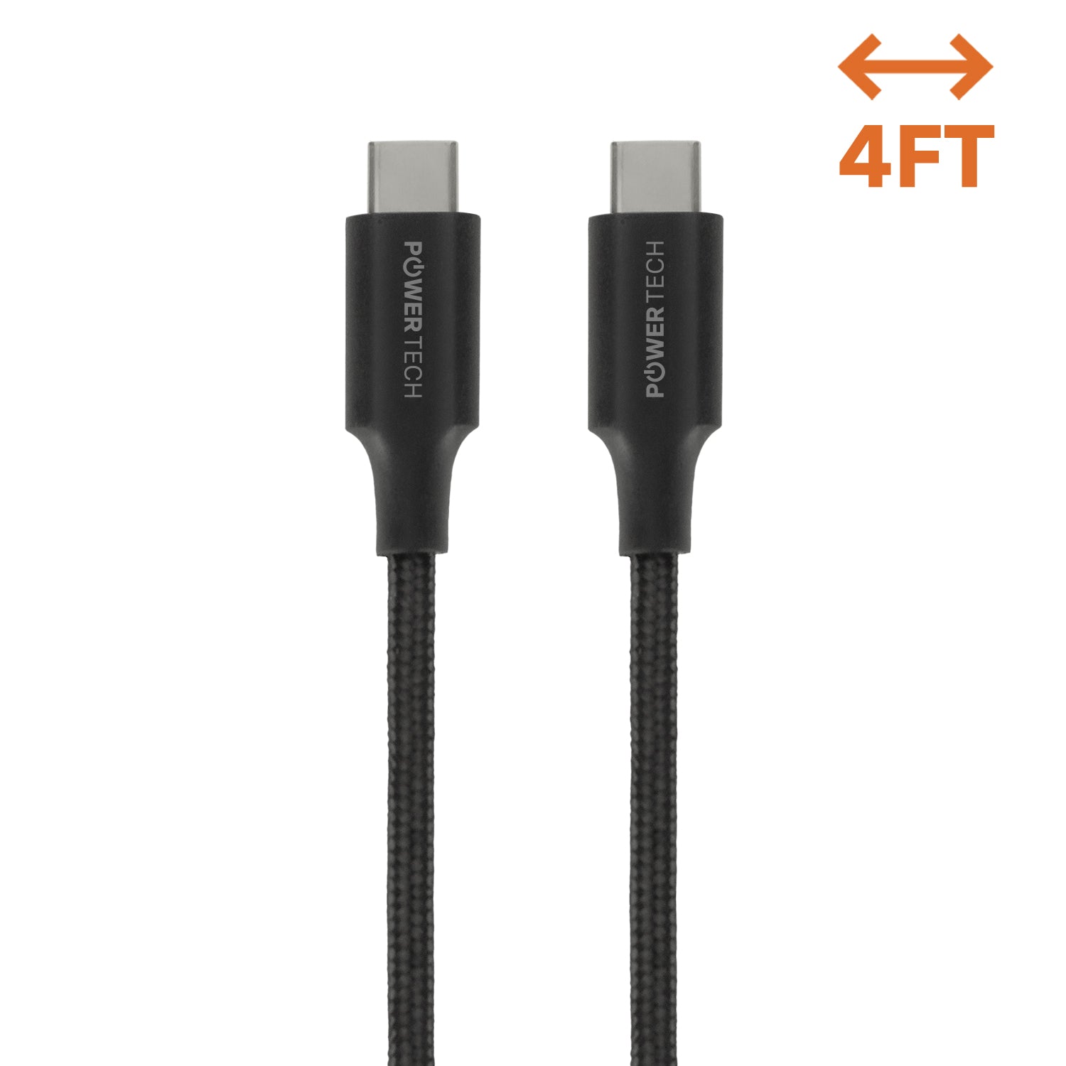 Powertech USB-C To USB-C 4ft Cable - Black