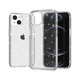 HR PREMIUM GLITTER ULTRA THICK 3MM TRANSPARENT HYBRID CASE COVER FOR APPLE IPHONE 14 PRO MAX 6.7" - CLEAR