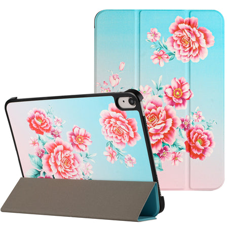 Premium Trifold Magnetic Closure Pu Leather Case Cover For Samsung A9 Plus / A11 Plus 11" - Blooming Flowers