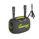 Worryfree WPB2 Party Box Wireless Bluetooth Speaker With Two Microphones  & Tripod - Gray