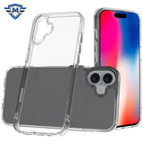 Metkase Pure Crystal Transparent Thick 2.0Mm Shockproof Chromed Buttons Case In Slide-Out Package For iPhone 16 6.1 Inch - Clear