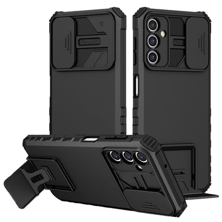 Premium Easy Viewing Kickstand Camera Protection Hybrid Case For Samsung A15 5G - Black