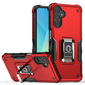 Premium Optimum Magnetic Ring Stand Hybrid Case For Samsung A16 5G - Red