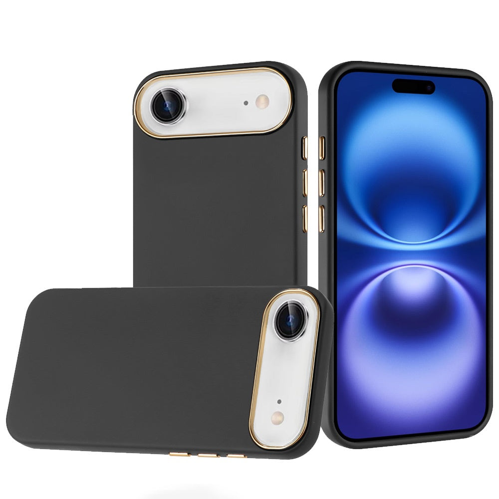 Premium Classy Slick Chromed Around Hybrid Case Cover For iPhone 17 Air - Black