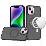 Premium Royal Magnetic Ring Skin Touch Lip Hybrid Case For iPhone 13 / 14 - Purple