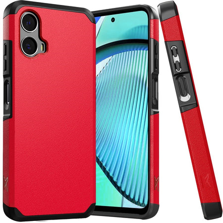 Premium Tough Strong Hybrid (Magnet Mount Friendly) Case Cover For Motorola Moto G Power 5G 2024 - Red