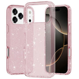 Premium Glitter Ultra Thick 3mm Transparent Hybrid Case Cover For iPhone 17 Pro Max - Pink