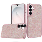 HR Premium Crystal Glass Diamond With Metallic Buttons And Edges Hybrid Case For Samsung Galaxy S26 Fe - Rose Gold