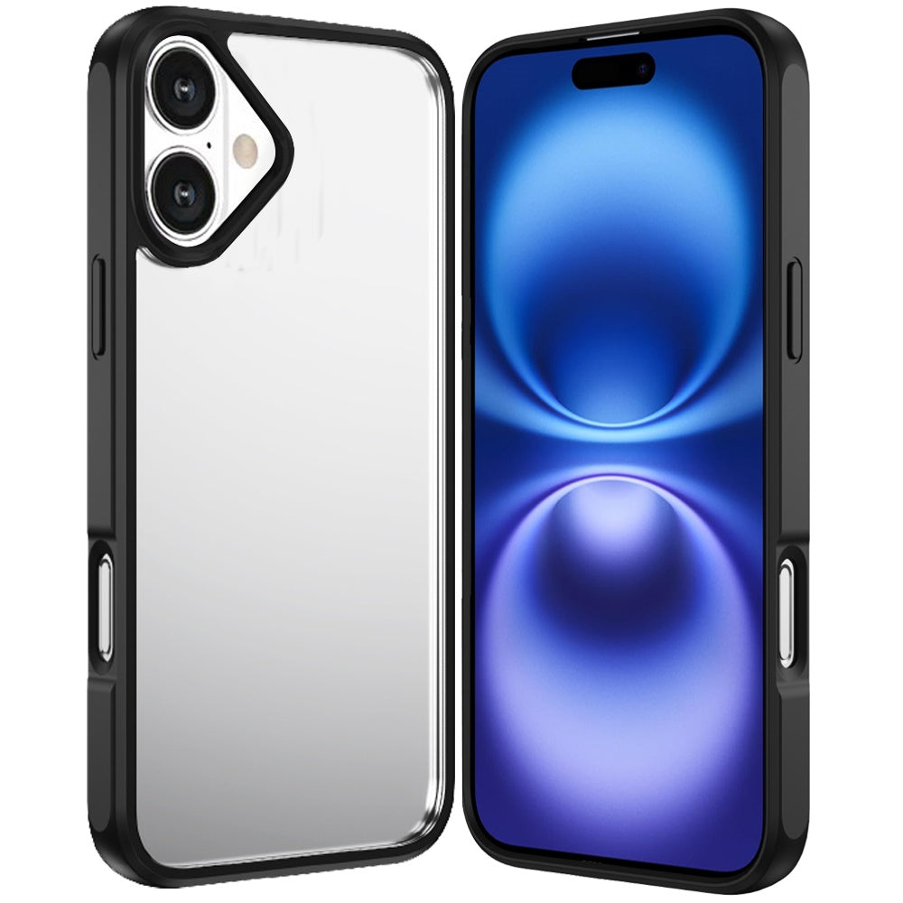 Premium Hq Transparent Thick 2.0mm Hybrid Case For iPhone 17 - Black