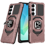 Premium Robotic Hybrid With Magnetic Ring Stand Case For Samsung A16 5G - Rose Gold
