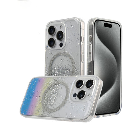 Metkase Glitter Transparent [Magnetic Circle] Shockproof Hybrid Case For Iphone 11 (Xi6.1) - Colorful