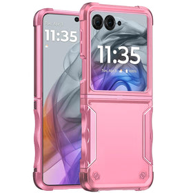 Metkase Exquisite Tough Shockproof Hybrid Case In Slide-Out Package For Motorola Razr 2024/2025/2026 - Pink